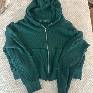 SET Active Emerald Waffle Knit Hoodie